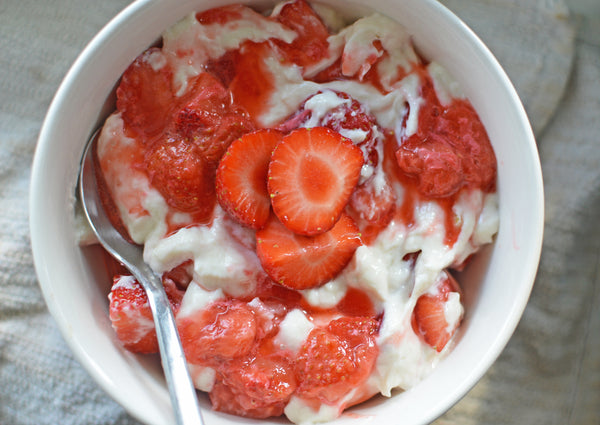 Strawberries and Cream Yogurt Bowl