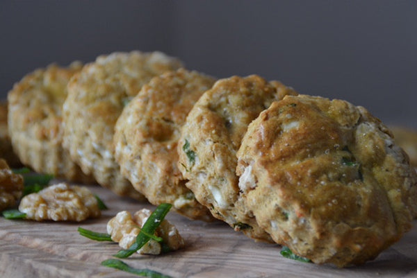 Goats Cheese and Walnut Protein Scones