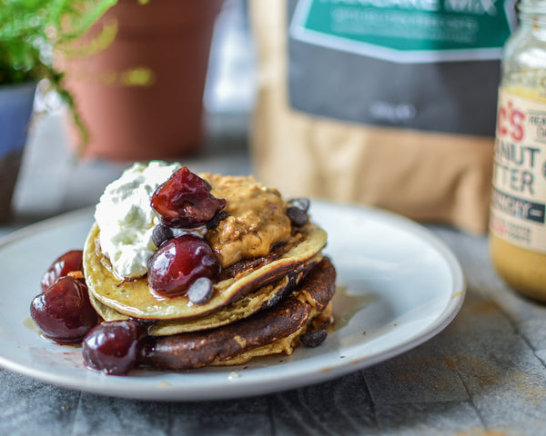 Peanut Butter and Greek Yogurt Protein Pancakes