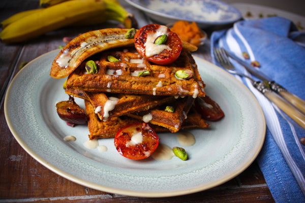 Buckwheat Pumpkin Flax Protein Waffles