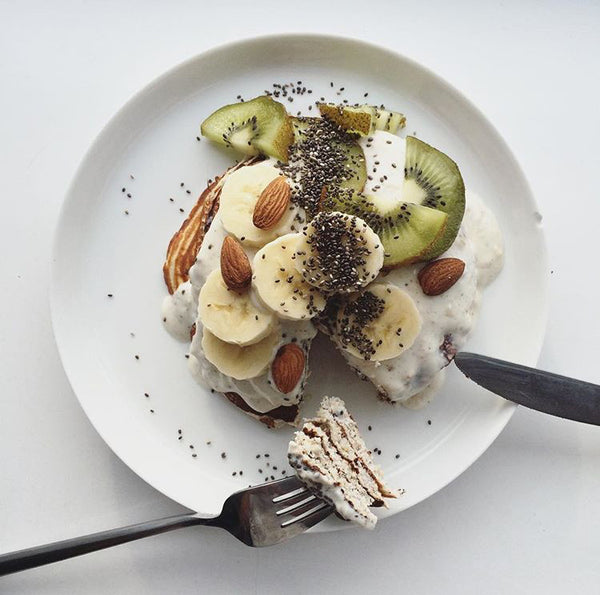 Banana Oat Protein Pancakes